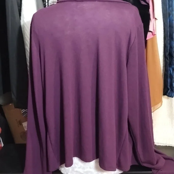 Shawl open cardigan purple XL - Picture 7 of 10